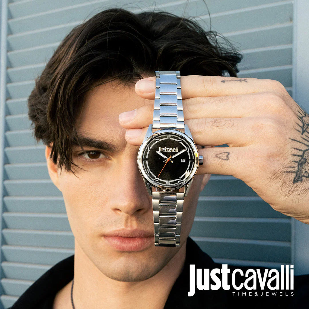 Just Cavalli Men's Silver Watch, Black Dial | Jc1g082m0545-3