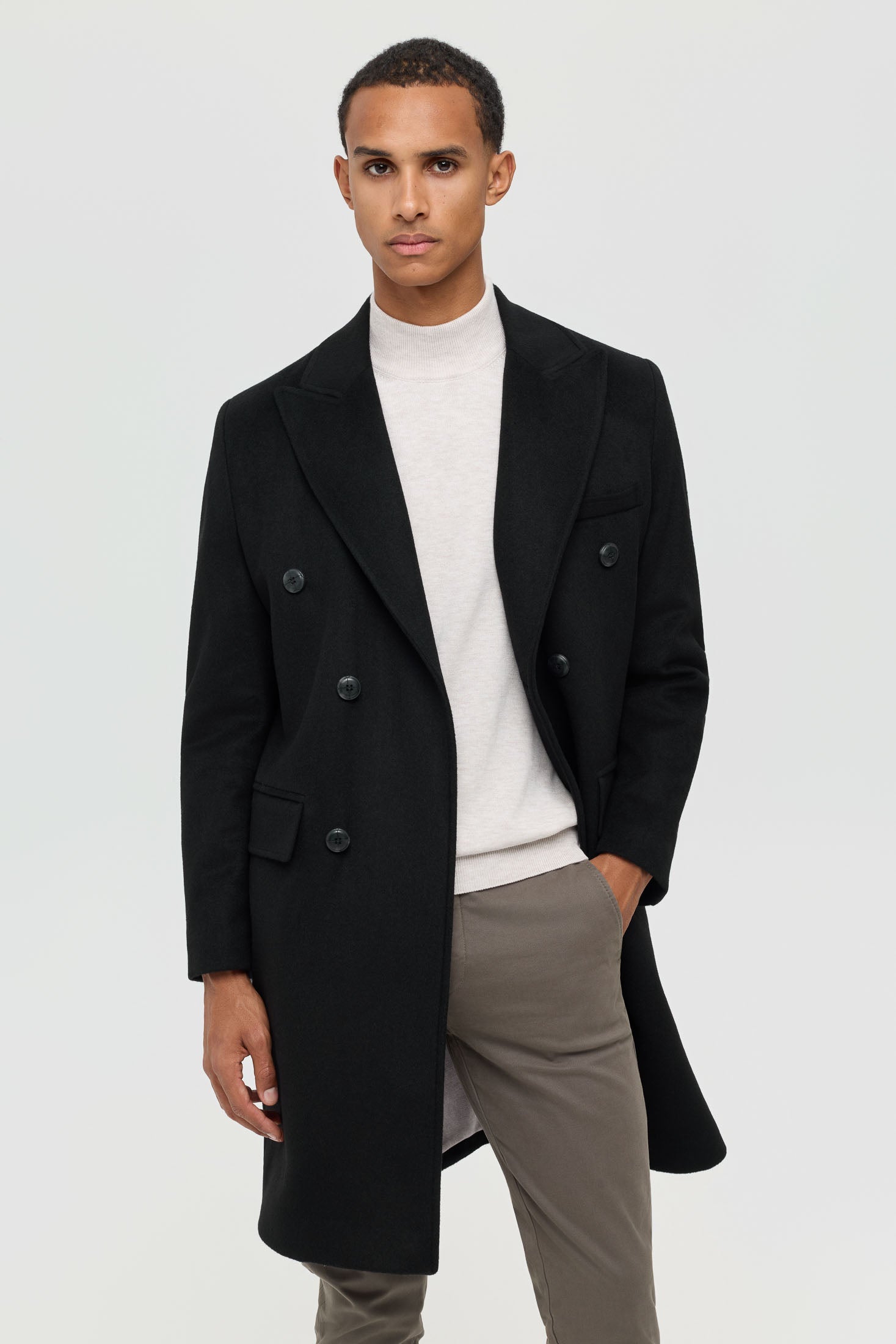 Men’s Double-Breasted Wool Blend Trench Coat – Timeless Elegance | Style 6065-7