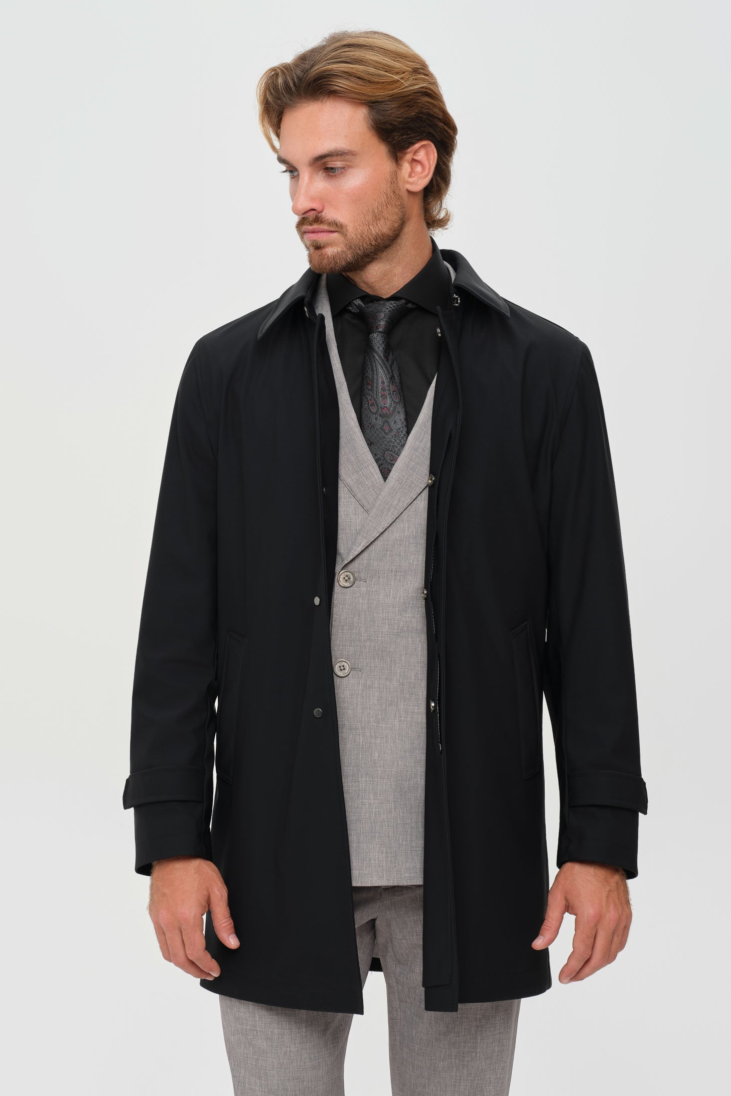 Men's Premium Trench Coat – Technical Stretch Fabric | Style 6064-7