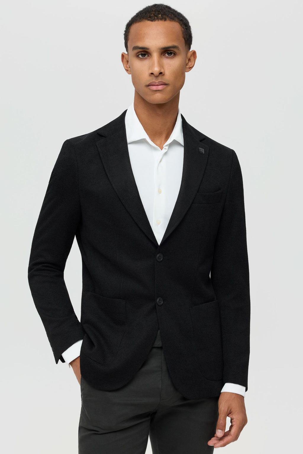 Men’s Premium Knit Blazer – Textured Comfort Stretch | Style 7182-0