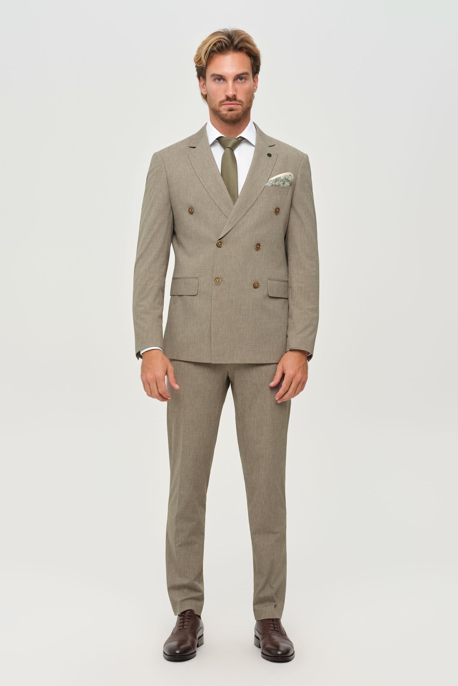 Men’s Double-Breasted Suit – Refined Stretch Structure | Style 4077-6