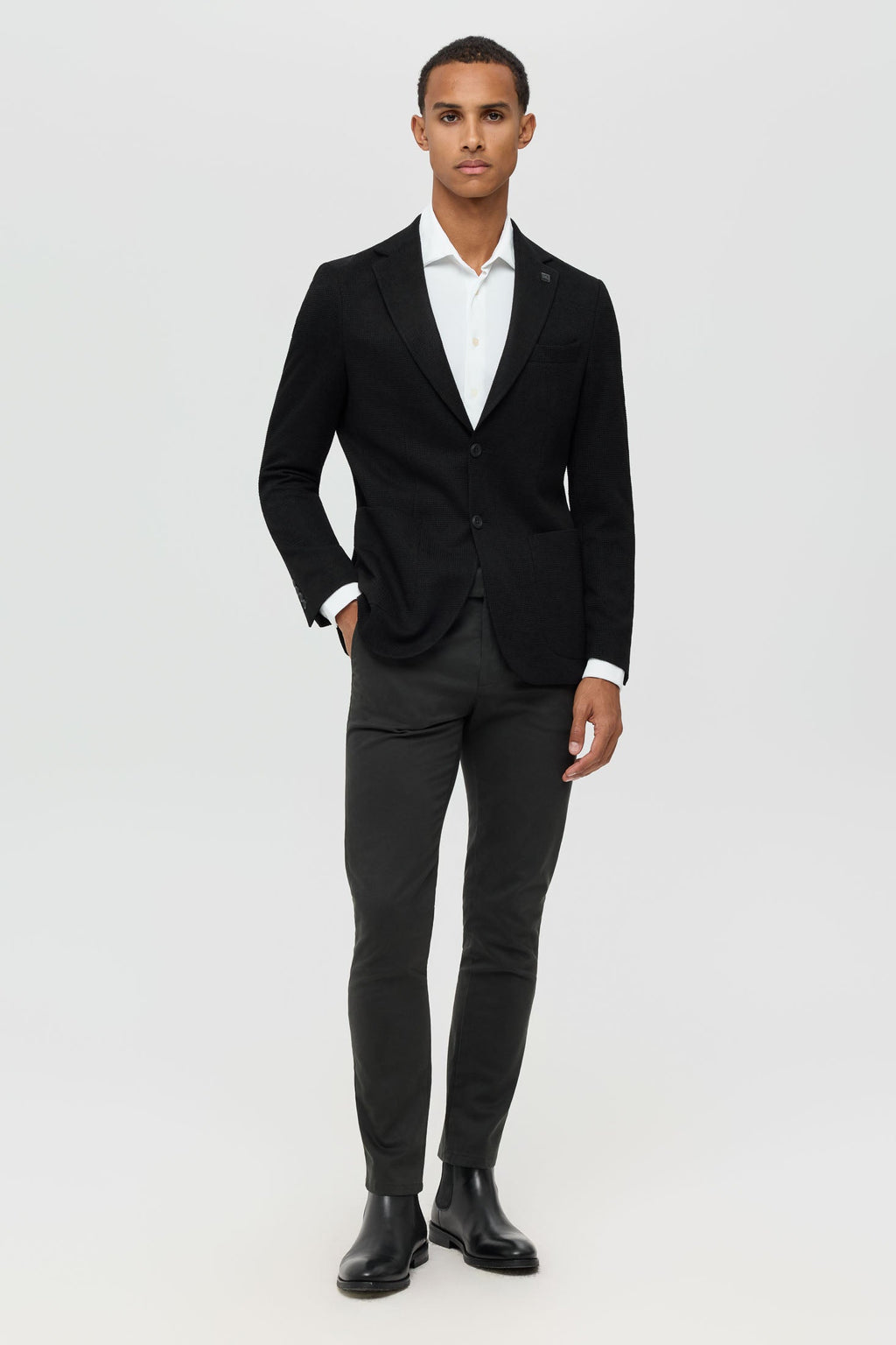Men’s Premium Knit Blazer – Textured Comfort Stretch | Style 7182-1