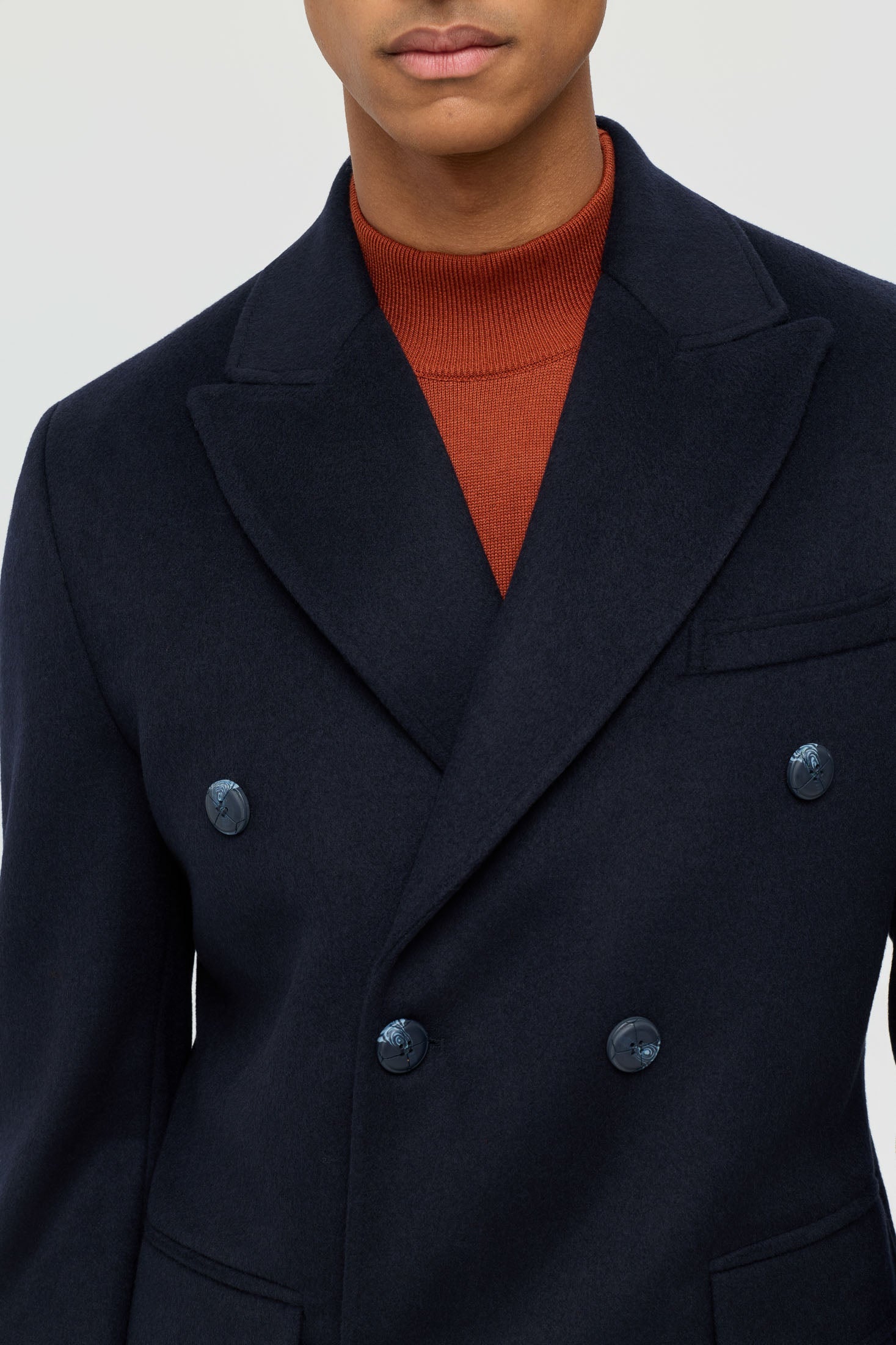 Men’s Double-Breasted Wool Blend Trench Coat – Timeless Elegance | Style 6065-2