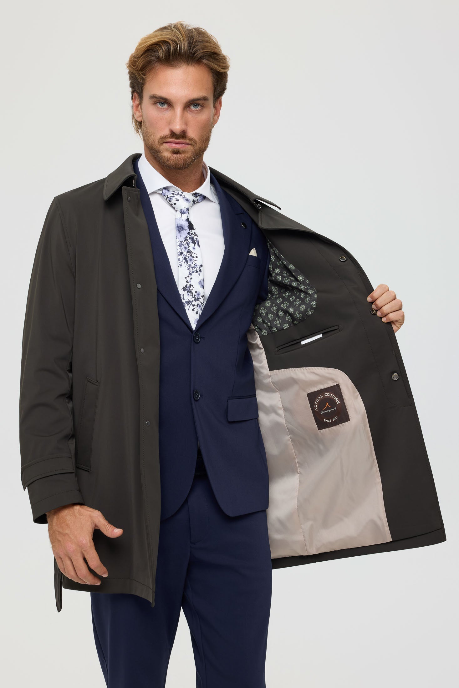 Men's Premium Trench Coat – Technical Stretch Fabric | Style 6064-3