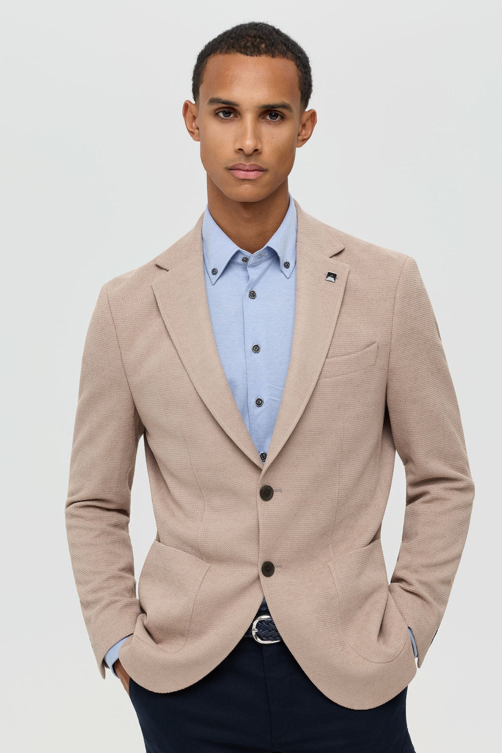 Men’s Premium Knit Blazer – Textured Comfort Stretch | Style 7182-5