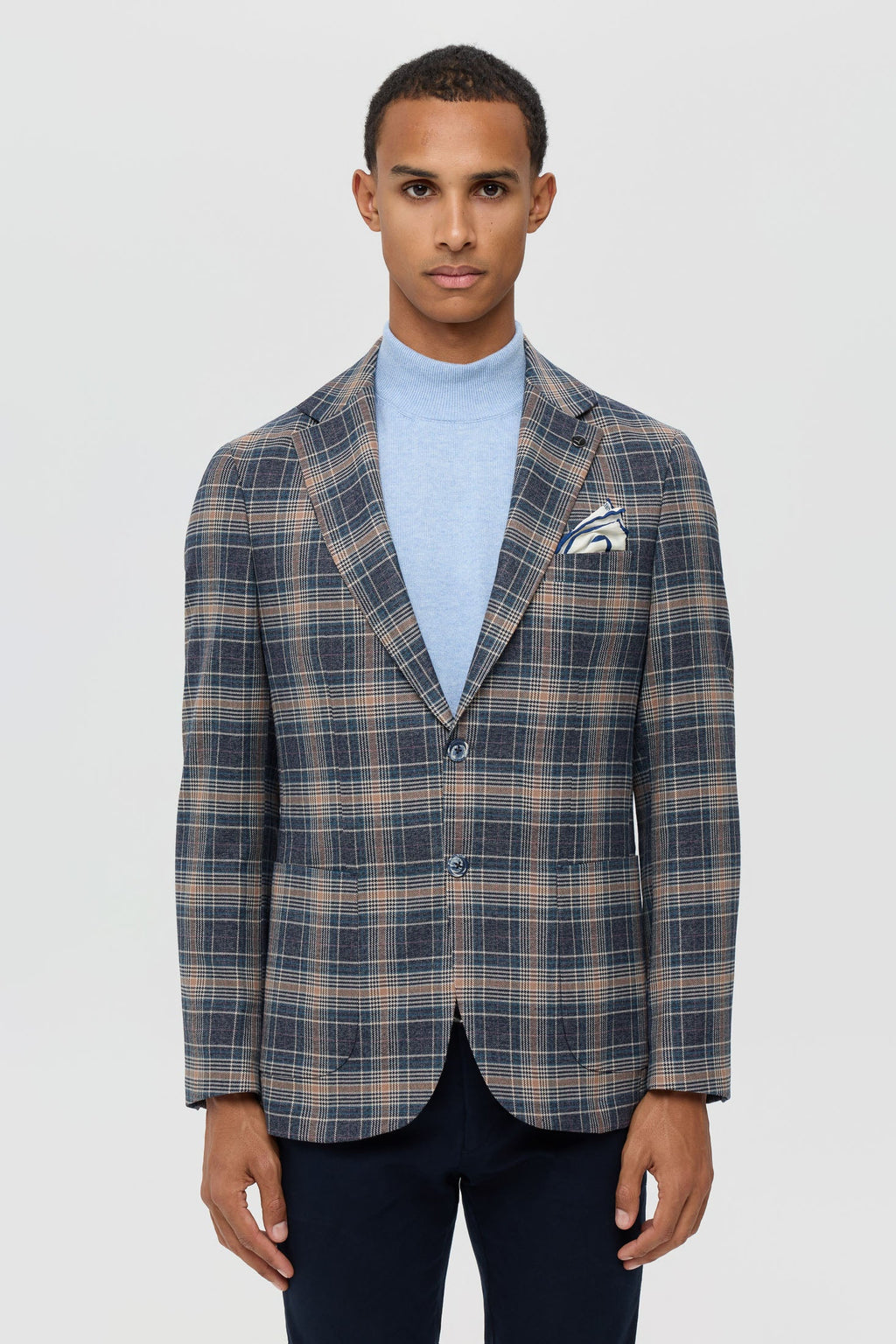 Men’s Premium Checked Blazer – Smart Stretch Weave | Style 7177-5