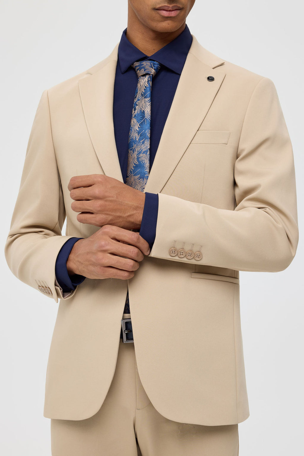Men’s Modern Tailored Suit – Stretch Cotton Elegance | Style 4073-1
