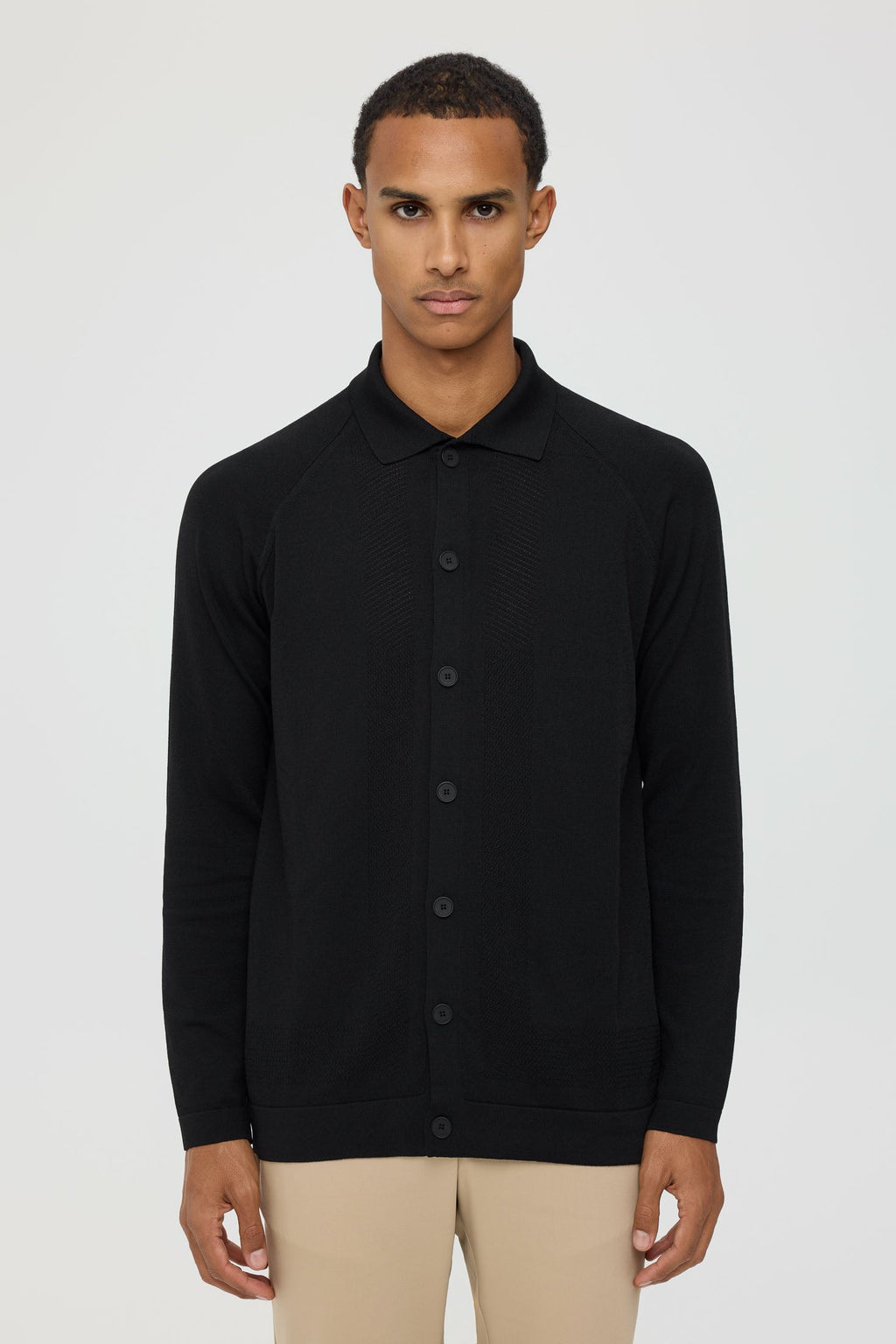 Men’s Premium Buttoned Knit Cardigan – Textured Panel Design | Style 8029-2