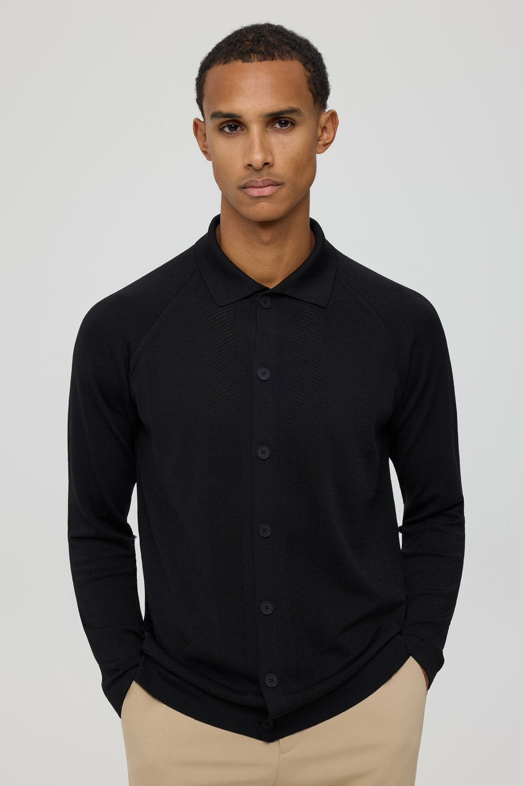 Men’s Premium Buttoned Knit Cardigan – Textured Panel Design | Style 8029-3