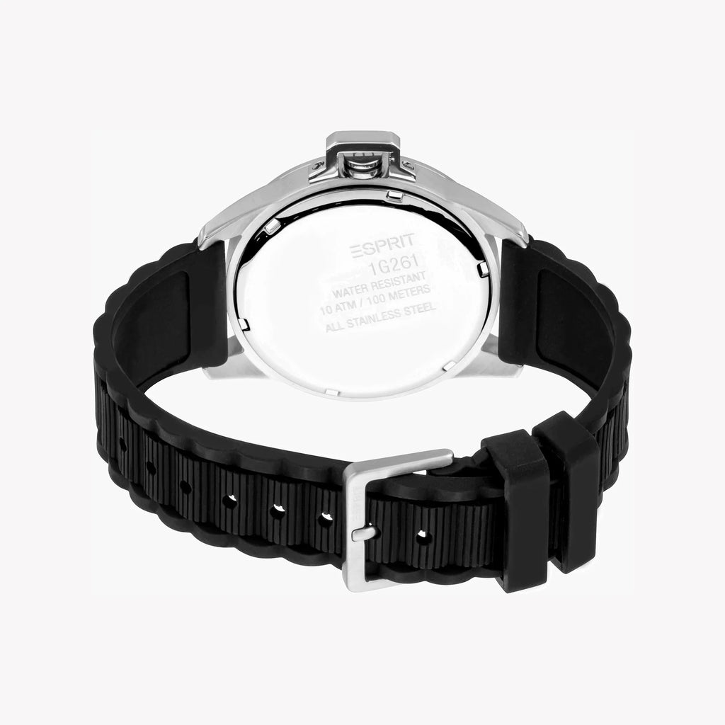 Esprit Men's Black Rubber Watch, Black Dial | Es1g096m0065